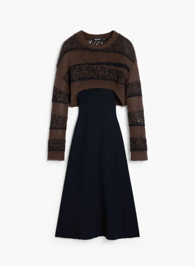 Desigual black 2-In-1 Knit Dress for Women | Best Price UAE